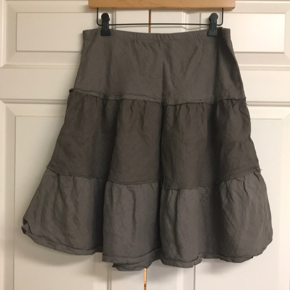 Allen Allen boho brown linen skirt